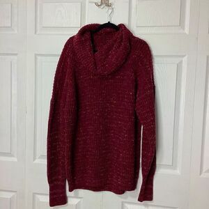 Free People Burgundy Chunky Knit Sweater Oversized S